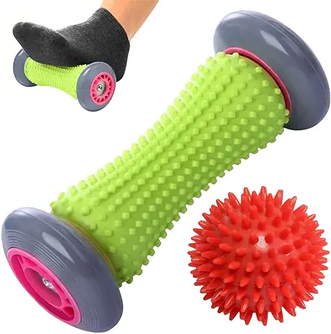 ROMIX Rodillo de Masaje de Pies, Ergonómico Masajeadores de Pies para Fascitis Plantar Recuperación y Relajación de Músculos Tensos, Acupresión Masajeadores Roller para Espalda Brazos Alivio Dolor  