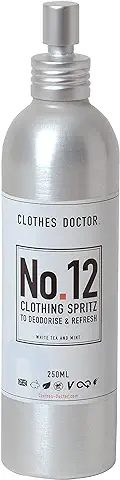 Ropa Spritz - Té Blanco y Menta | Objetivo Impurezas y Elimina Olores de tus Prendas Sintéticas | Productos Químicos, Plástico, Aceite de Palma y Libre de Crueldad, Vegano Derivado de Plantas  