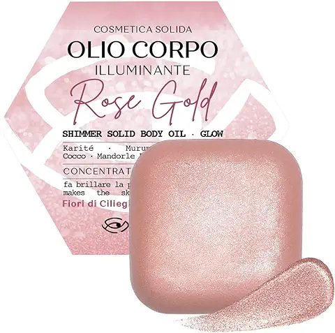 ROSE GOLD - Aceite Hidratante con Brillo - Crema Hidratante Nutritiva - Loción Corporal para Mujeres - Ingredientes Naturales Orgánicos, Vitamina E - Aceite Corporal Brillante, Loción Bronceadora  
