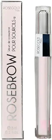 ROSEBROW Serum Natural para el Crecimiento de Cejas de ROSEGOLD, Serum para el Crecimiento de Cejas +provisto +largo +grueso, Hecho en Francia sin Hormonas Vegano  