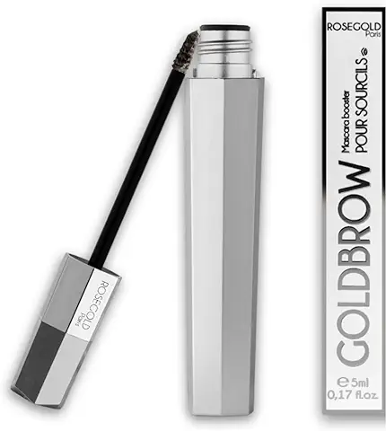 ROSEGOLD GOLDBROW Mascara Booster para Cejas más Gruesas Alargadas. Mejora el Crecimiento y el Crecimiento de las Cejas – 99% Natural Fabricado en Francia – Sin Hormonas sin Perfumes – Vegano  