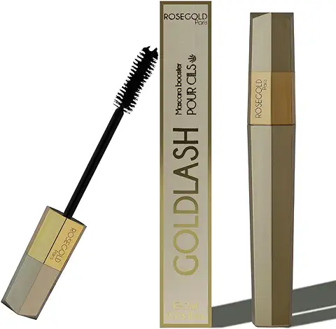 ROSEGOLD GOLDLASH Mascara Booster para Pestañas Engrosada Alargada. Mejora el Crecimiento y el Crecimiento de las Pestañas. 99% Natural. Fabricado en Francia. Sin Hormonas sin Perfume. Vegano  