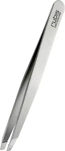 Rubis clásico - Pinzas de Depilar Profesionales - Pinza de Acero Inoxidable - Depilacion de Gran Precision para Cejas y Pelo Facial (oblicua / slant)