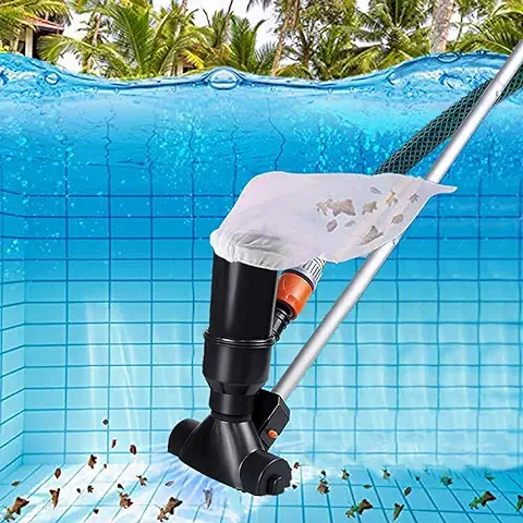Runmeihe Aspiradora Portátil de Piscina para Piscinas Sobre el Suelo, Fuente de Estanque de SPA, Bañera de Hidromasaje, Limpiador Negro Subacuático con Cabezal de Succión al Vacío de Hojas  