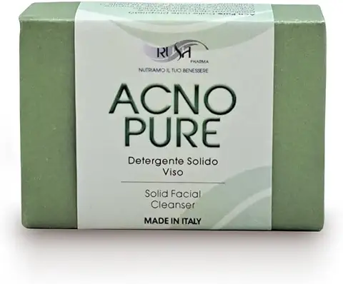 Rush Pharma - AcnoPure Jabón Facial Antiacné para Pieles Grasas - Limpiador de Azufre Pastilla piel Mixta Normal Hecho a mano  