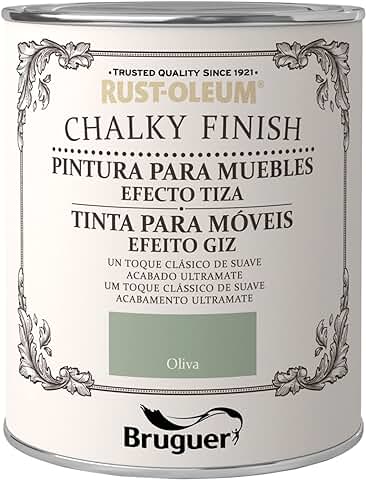 Rust-Oleum Bruguer Chalky Finish Pintura para Muebles Oliva 750 ml  