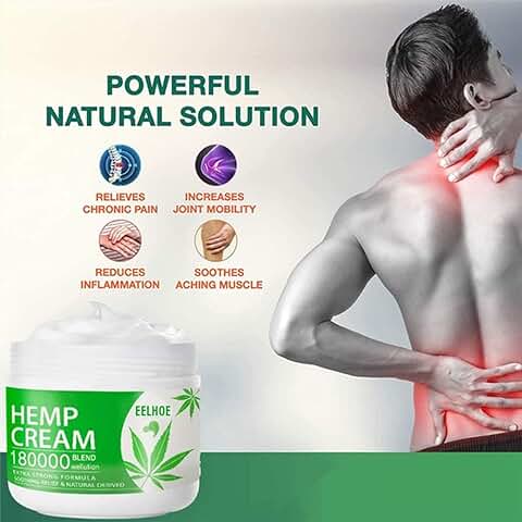 Sahgsa Gel de Tratamiento de Aceite de Cáñamo en Crema para Aliviar el Dolor Activo para la Inflamación, Dolor de Rodilla, Hombro y Espalda y Dolor Muscular  