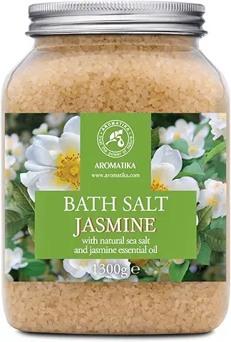 Sal de Baño de Jazmín 1300g - Sales de Baño Marinas con Aceite Esencial de Jazmín - Baño Relajante - Cuidado del Cuerpo - Relajación - Buen Sueño - Sales de Baño de Aromaterapia  