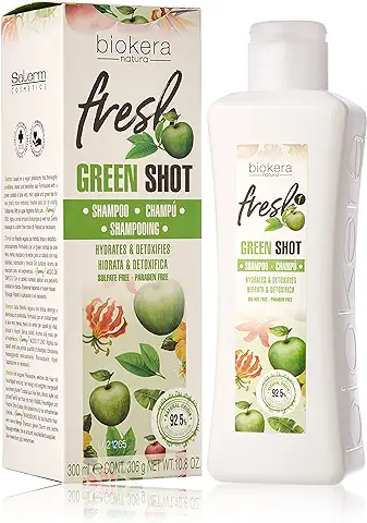 SALERM - Champú sin Sulfatos ni Parabenos - Green Shot Biokera Fresh - 300 ml - Limpia e Hidrata en Profundidad - Protege el Cabello y Cuero Cabelludo Frente a Agentes Externos  