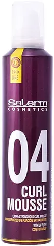 SALERM - Espuma Pelo Rizado - Pro Line Curl Mousse - 405 ml - Rizos más Definidos y Flexibles - Fijación Extrafuerte - Efecto Antihumedad - Protección del Color  