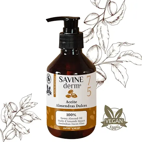 SAVINE DERM Aceite De Almendras Dulces Premium Antiestrías Para Embarazadas - 100% Puro Y Natural, 250 Mililitro  