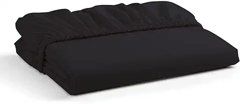 Sábana Bajera Ajustable 100% Algodón Orgánico, Color gris Oscuro, Tejido de Satén, 300 Hilos, se Adapta a Colchones de Bolsillo de Hasta 16 Pulgadas de Profundidad, Sostenible  