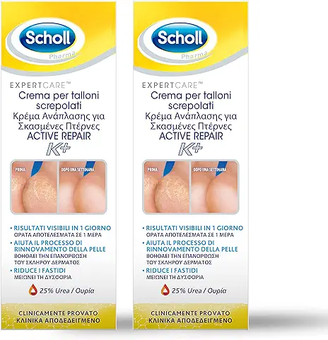 Scholl - Crema K+ para Talones Agrietados y Secos, 2 Unidades  