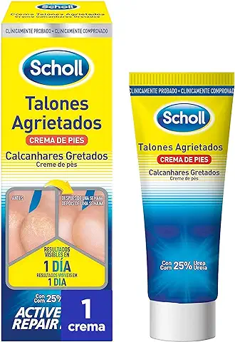 Scholl Cuidado de Pies, Crema para Talones Agrietados, Reparación de la Piel, 60ml  