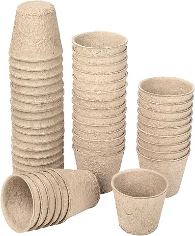 Schramm® Macetas de Propagación 24, 48 o 96 Piezas de Celulosa Redonda 6 cm Macetas Biodegradables Macetas de Fibra, Número:48 Stück  
