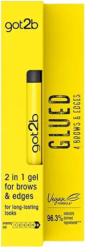 Schwarzkopf Got2b gel de Pegado para Colocar Bordes y Peinar Cejas, 2 en 1, Sujeción de 72 Horas, sin Residuos Blancos o Adherencia, Vegano, sin Silicona, sin Alcohol, 16 ml  
