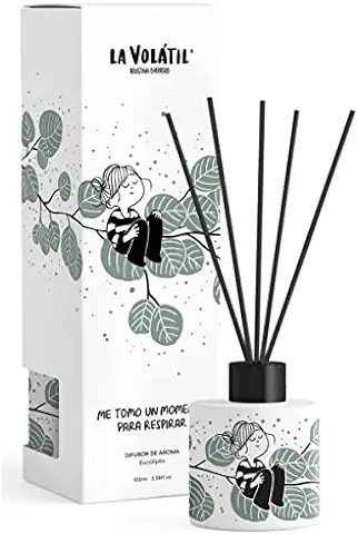 SEAL AROMAS - Mikado La Volátil [ EUCALIPTO ] Agustina Guerrero Natural 100ml | Difusor de Aroma con 6 Palos de Bambú, para Cuartos - Hogares - Oficinas - Restaurantes - Boutique - Ducha - Casa.  
