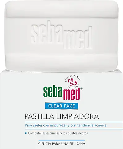 Sebamed Clear Face Pastilla Limpiadora - 100g Pastilla Limpiadora sin Jabón para piel con Impurezas con Tendencia al Acné. Combate Granos, Puntos Negros e Impurezas de la Piel, 1  