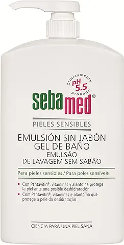 Sebamed Emulsión sin Jabón 1L - Gel de Baño para Pieles Normales Sensibles sin Jabón, Indicado para la Higiene Diaria  