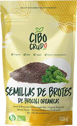 Semillas Brocoli Para Germinar Orgánicos - 125g. Fuente de Vitamina A B C y E. Contiene Antioxidantes Potasio Calcio Hierro.  
