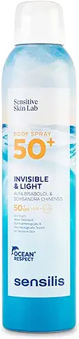 Sensilis - Body Spray SPF 50+ Invisible & Light, Fotoprotector Antiedad Invisible y Ligero con Vitamina E, Acabado Invisible con SPF 50+, para Pieles Sensibles - 200 ml  
