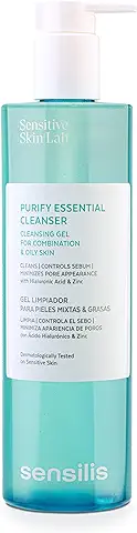 Sensilis - Purify Essential Cleanser, Gel Limpiador para Pieles Mixtas y Grasas con Ácido Hialurónico y Zinc - 400 ml  