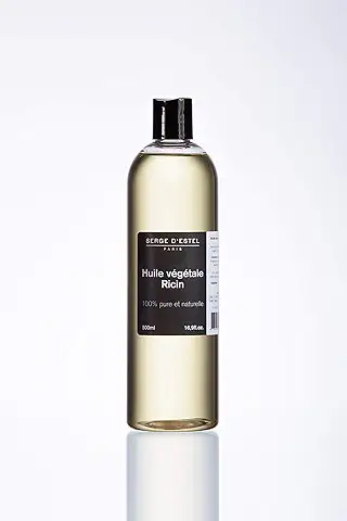 Serge D'Estel Paris Aceite Vegetal de Ricino para Regeneración del Cabello y Fortalecimiento Pestañas y Uñas, 100% Natural 500 ml  