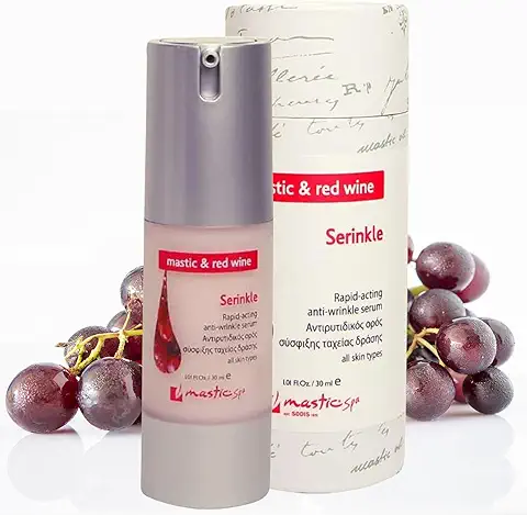 SERINKLE- Serum Facial Hidratante 30ml- Organico de Mastiha con Vitamina E y Vino Tinto - Antiedad, Hidratante y Reparadora para la Piel - Serum Facial Vegano Antimanchas Para Cara y Contorno de Ojos  