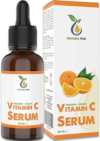 Serum de Vitamina C con Acido Hialuronico ORGÁNICO 50ml, Vegano - Gel Altamente Dosificado con un 20% de Vitamina C - gel Antienvejecimiento con Aceite de Semilla de uva Nutritivo y aloe vera  