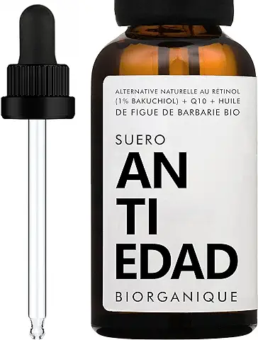 Serum Facial BAKUCHIOL PURO 1% | ANTI-EDAD | 100% Natural | Bakuchiol (alternativa Natural al Retinol) + Aceite de higo Chumbo ORGÁNICO + Q10 | Anti-arrugas/líneas Finas + Elasticidad de la piel  