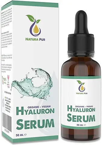Serum Facial de Acido Hialuronico ORGÁNICO 50ml, Vegano - Gel Altamente Concentrado de Ácido Hialurónico con Aloe Vera Contra las Arrugas de la Cara, Cuello, Escote - Cosmética Natural Orgánica  