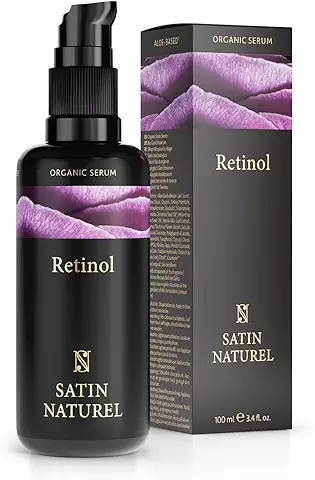 Serum Facial Retinol puro para la cara - VEGANO 100ml - Antimanchas y Antiarrugas - Contorno de Ojos y Cara - Niancinamida + Acido Hialuronico - Sistema 3-Retinol de Liberación – Satin Naturel  