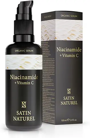 Serum Niacinamida 100ml + Vitamina C y Acido Hialuronico - Serum Piel Grasa - Skincare Antimanchas Facial Despigmentante - Hidratante- Antiarrugas y Antiacne - Satin Naturel  