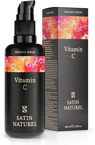 Serum Vitamina C & E 100 ml - ORGANICO y Vegano - Crema Antimanchas Facial Mujer + Crema Antiarrugas Mujer – Antiedad - Contorno de Ojos y Cara - Piel Firme, Radiante y Suave - Satin Naturel  