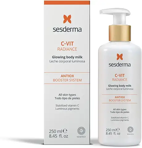 Sesderma | Leche Corporal Luminosa C-VIT | Leche Corporal Hidratante | Pigmentos Luminosos | Leche Corporal con Vitamina C | Piel Suave y Aterciopelada | Aroma de Naranja | Piel Luminosa | 250 ml  