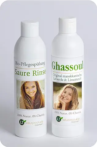 Set Completo de Polvo de Arcilla/ghassoul - para el Cuidado del Cabello y del Cuerpo sin Químicos ni Jabón  