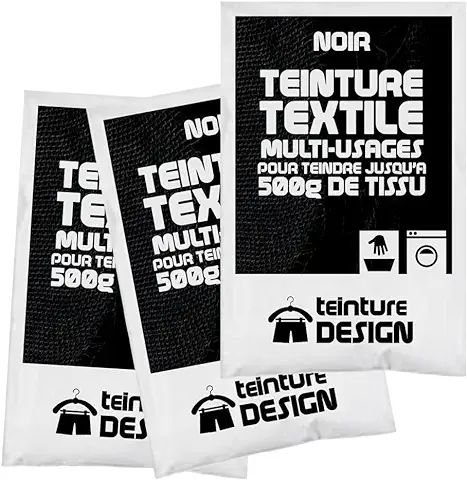 Set de 3 bolsas de Tinte Textil – Negro – universal para ropa y Telas Naturales  
