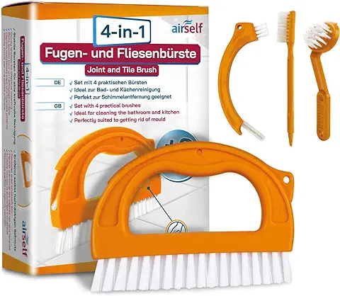 Set de 4 cepillos para limpieza de juntas y azulejos - Para el baño y todo el hogar - Ideales para quitar el moho sin usar sustancias químicas