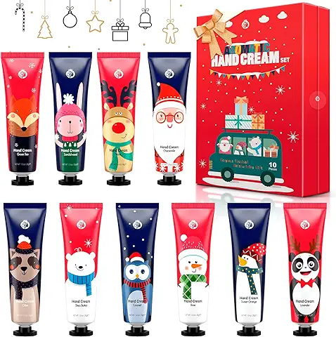 Set de Crema de Manos, Set de Regalo de 10 Pcs Crema Hidratante con Fragancias, Crema Protectora de Manos Reparadora Hidratante Nutritiva Regalos para Navidad, Acción de Gracias  