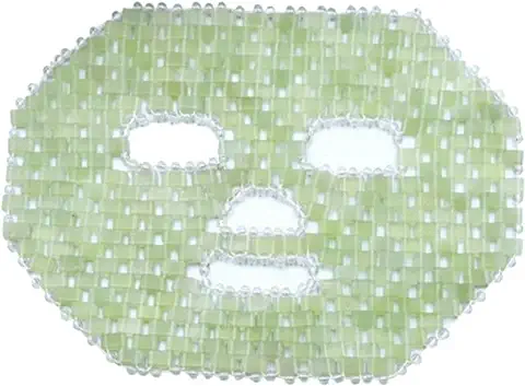 Sharprepublic Mascarilla Facial de Piedra de Jade Natural Cara para Dormir La Máscara de Ojos Calmar La Fatiga Ocular  