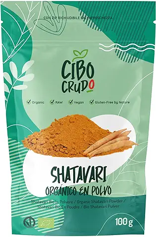 Shatavari en Polvo Orgánico - 100g. Conocido como Espárragos Racemosus. Puro y Crudo. Clasificado Como Alimento Adaptógeno. Útil Para la Digestión con Propiedades Antioxidantes.  