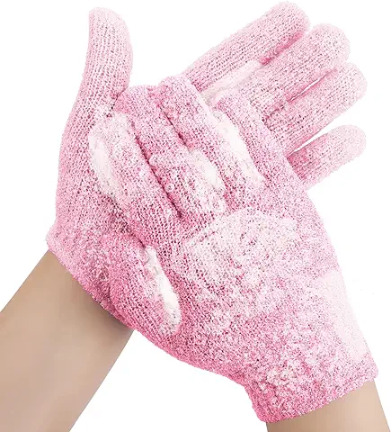Sibba - 1 par de Manoplas de Baño de Microfibra de Esponja Vegetal Natural para Exfoliar Cuerpo y Cara, con Doble cara para Quitar Pieles Muertas, para Adultos y Niños  
