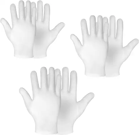 Sibba 3 Pares de Guantes Hidratantes de AlgodóN Blanco Guantes Dormir Durante La Noche Sanar Eczema Loción para Dormir Guantes de Tratamiento Spa Reparación Piel Manos Agrietadas y Agrietadas (M/L/Xl)  