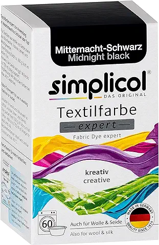 Simplicol Expert Fabric Dye Tinte de Coloración para Textiles: Lavado a Mano o Lavadora - Tiñe y Restaura Sus Telas y Ropa - Medianoche Negro  