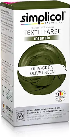 Simplicol Kit de Tinte Textile Dye Intensive Verde : Colorante para Teñir Ropa, Tejidos y Telas Lavadora, Contiene Fijador para Colorante Líquido, Anti Alérgeno, No Destiñe, Seguro para su Lavadora  