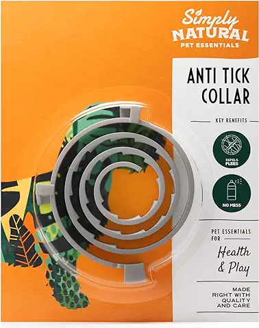 Simply Natural Collar Antipulgas y Antigarrapatas Collar Antigarrapatas y Antipulgas Ajustable de Canela Natural y de 58cm Collar para el Control de Parásitos para Gatos  