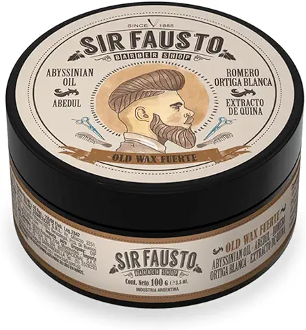 Sir Fausto - Cera para Pelo de Hombre Old Wax Fuerte - Ideal para Cabellos Gruesos - 100 ml - Potente Fijadora para Cabello - 100% Natural con Extracto de Quina y Abedul  