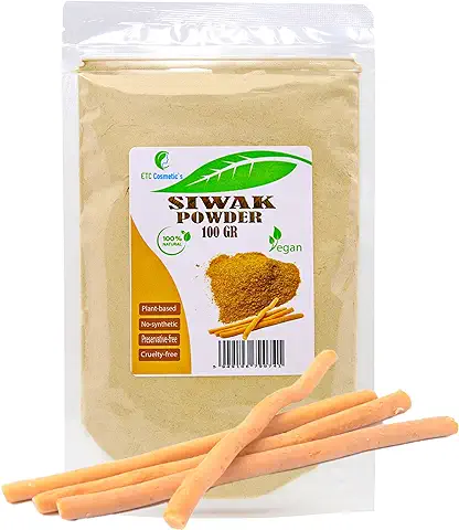 Siwak (Miswak) Polvo, Persica Salvarado, 100% solo Miswak (siwak) Polvo - Cuidado Dental | Pasta Dental Natural | Dientes Blanqueadores | Cuidado Oral – 100 gr  