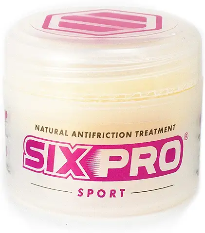 SIXPRO Sport Crema de Antifricción y Rozaduras - Vaselina Natural Crema Ciclismo Crema para pies y Zonas Sensibles para Prevenir la Fricción Durante el Ejercicio Ultra Trail Maratón Running.  