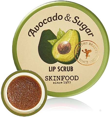 SKIN FOOD Since 1957 Exfoliante Labial rico en Aguacate 14g - Elimina la piel Muerta y los Labios Nutritivo e Hidratante y Minerales, Exfoliante Suave y Suave para Labios  